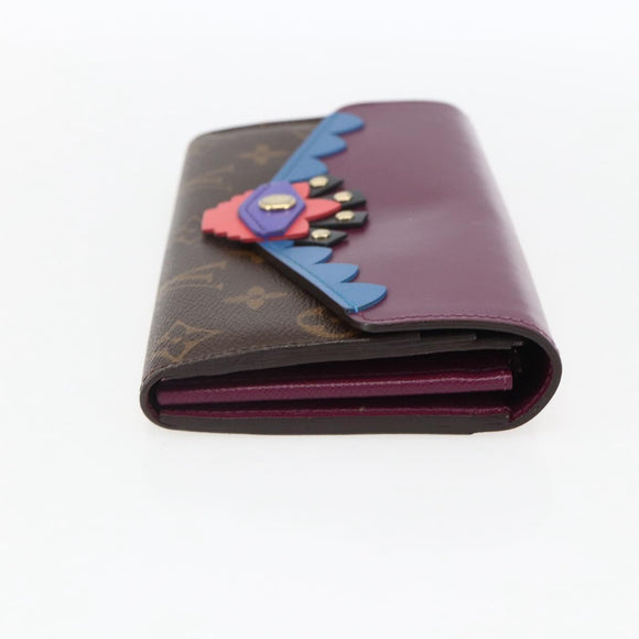 LOUIS VUITTON Monogram Totem Portemonnaie Sarah Long Wallet M61347 Auth 165813V