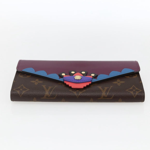 LOUIS VUITTON Monogram Totem Portefeuille Sarah Long Wallet M61347 Auth 165813V