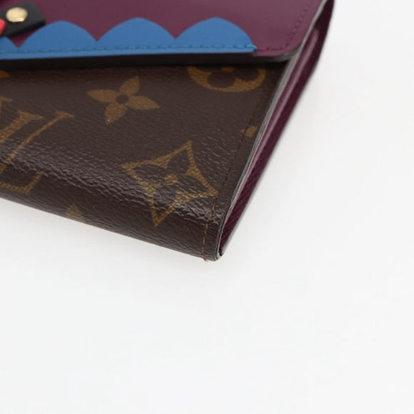 LOUIS VUITTON Monogram Totem Portemonnaie Sarah Long Wallet M61347 Auth 165813V