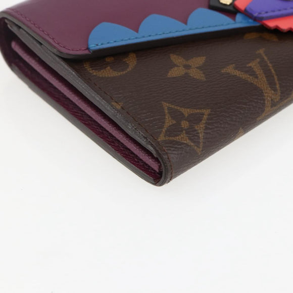 LOUIS VUITTON Monogram Totem Portemonnaie Sarah Long Wallet M61347 Auth 165813V