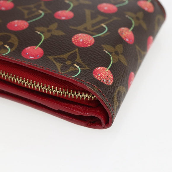 LOUIS VUITTON Monogram Cherry Compact Zip Portemonnee M95005 LV Auth 165814V