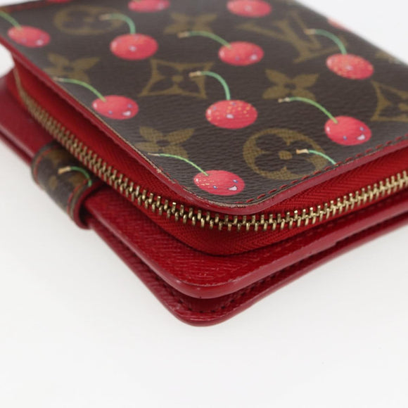 LOUIS VUITTON Monogram Cherry Compact Zip Portemonnee M95005 LV Auth 165814V