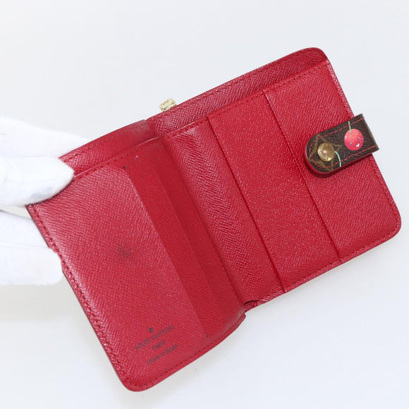 LOUIS VUITTON Monogram Cherry Compact Zip Portemonnee M95005 LV Auth 165814V