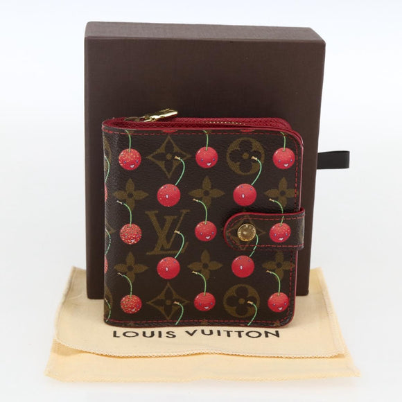 LOUIS VUITTON Monogram Cherry Compact Zip Portemonnee M95005 LV Auth 165814V