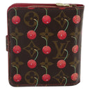 LOUIS VUITTON Monogram Cherry Compact Zip Portemonnee M95005 LV Auth 165814V-2