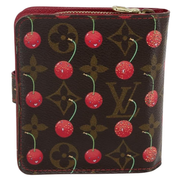 LOUIS VUITTON Monogram Cherry Compact Zip Portemonnee M95005 LV Auth 165814V