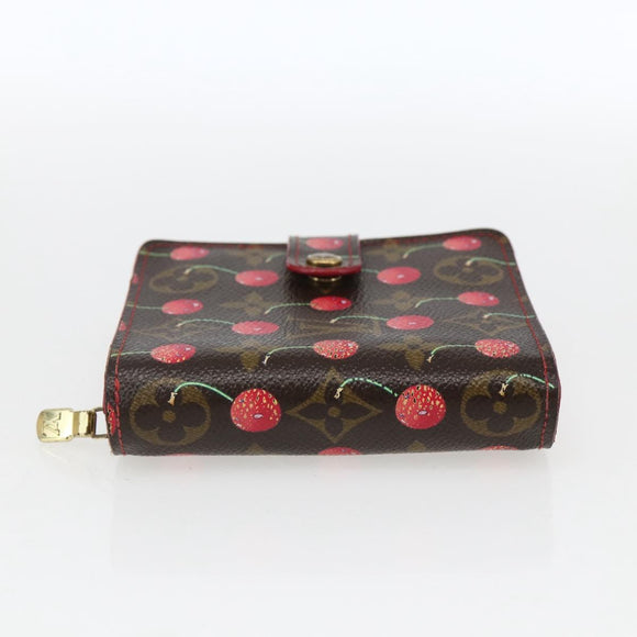 LOUIS VUITTON Monogram Cherry Compact Zip Portemonnee M95005 LV Auth 165814V