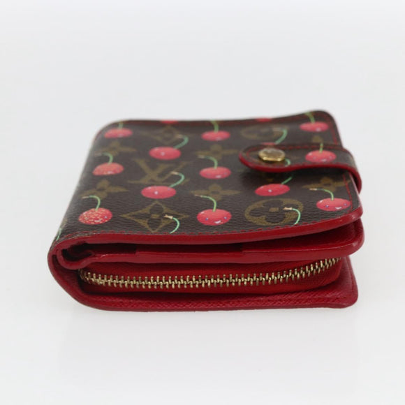 LOUIS VUITTON Monogram Cherry Compact Zip Portemonnee M95005 LV Auth 165814V