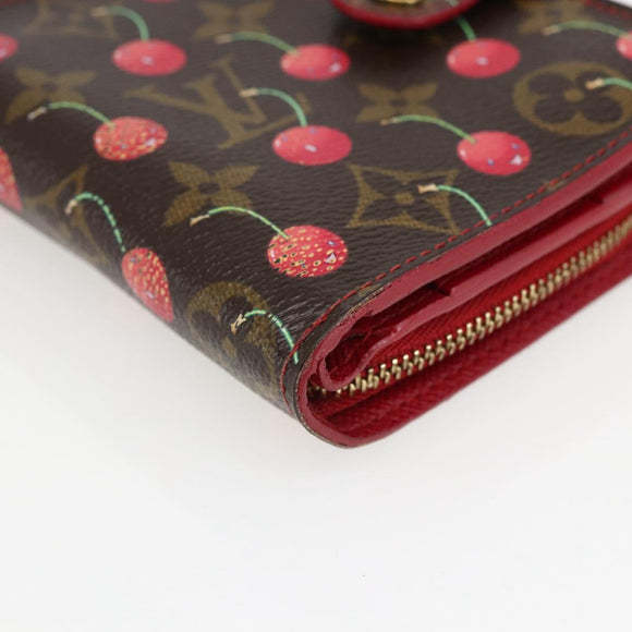 LOUIS VUITTON Monogram Cherry Compact Zip Portemonnee M95005 LV Auth 165814V
