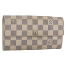 LOUIS VUITTON Damier Azur Portefeuille Sarah Long Wallet N61735 LV Auth 165815-1