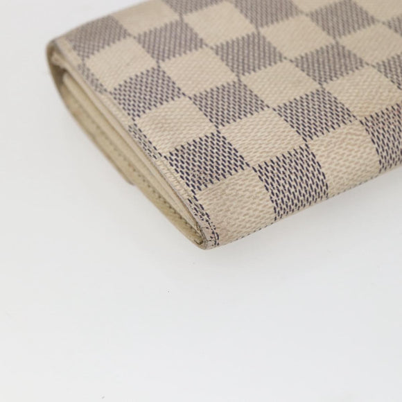 LOUIS VUITTON Damier Azur Portefeuille Sarah Long Wallet N61735 LV Auth 165815