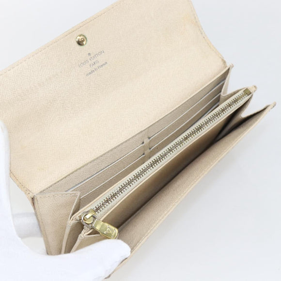 LOUIS VUITTON Damier Azur Portefeuille Sarah Long Wallet N61735 LV Auth 165815