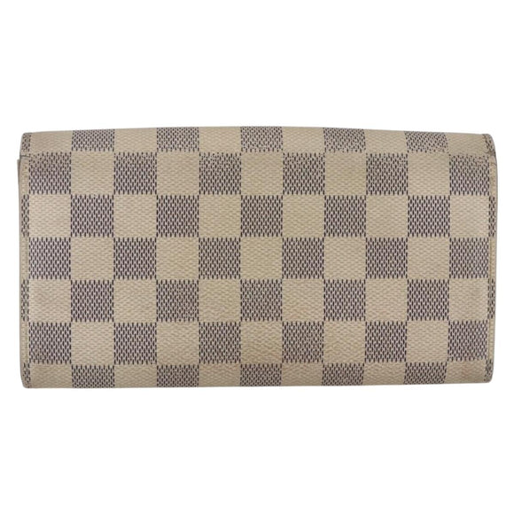 LOUIS VUITTON Damier Azur Portefeuille Sarah Long Wallet N61735 LV Auth 165815