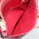 LOUIS VUITTON Vernis Pochette Cle NM Purse Rouge Grunadine M91737 LV Auth 165816-20