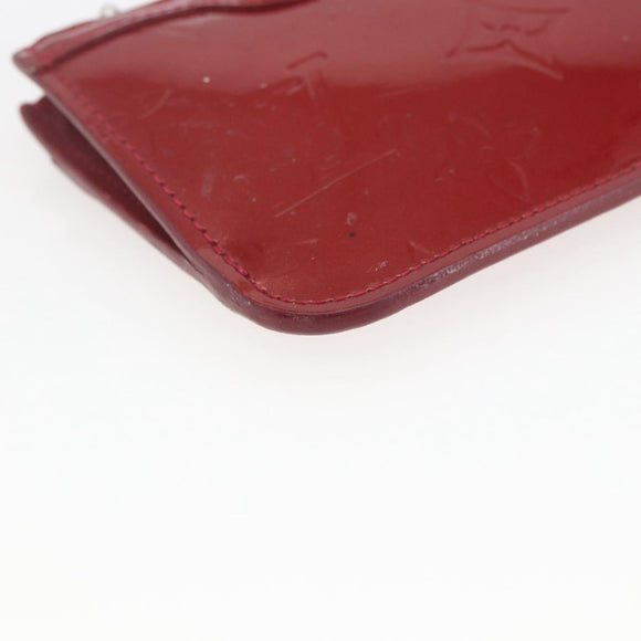LOUIS VUITTON Vernis Pochette Cle NM Purse Rouge Grunadine M91737 LV Auth 165816