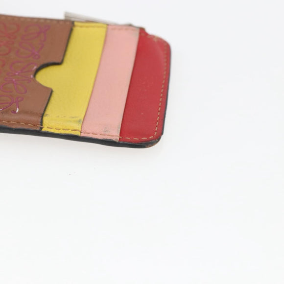 LOEWE Anagram Fragment Case Card Case Leather Multicolor Auth 165822