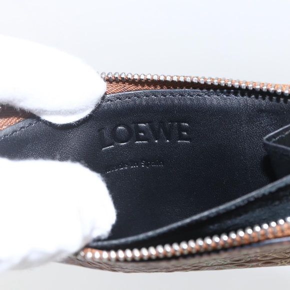 LOEWE Anagram Fragment Case Card Case Leather Multicolor Auth 165822