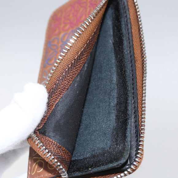 LOEWE Anagram Fragment Case Card Case Leather Multicolor Auth 165822