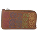 LOEWE Anagram Fragment Case Card Case Leather Multicolor Auth 165822-13