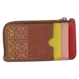 LOEWE Anagram Fragment Case Card Case Leather Multicolor Auth 165822 - 0