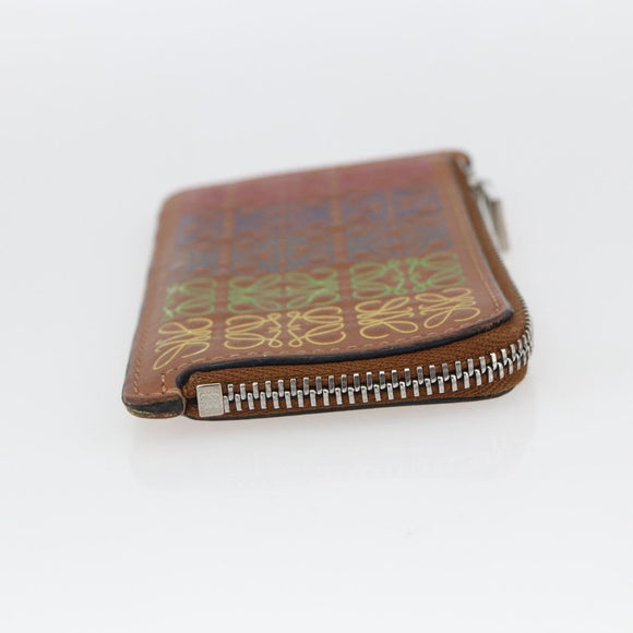 LOEWE Anagram Fragment Case Card Case Leather Multicolor Auth 165822