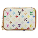LOUIS VUITTON Monogram Multicolor Trousse Wapity Pouch White M58033 Auth 165823V-13