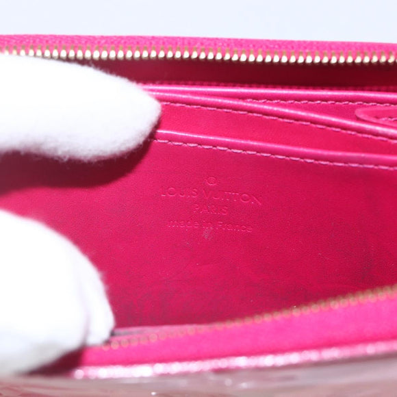 LOUIS VUITTON Vernis Ikat Flower Zippy Coin Purse Rose Andian M90030 Auth 165824