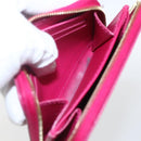 LOUIS VUITTON Vernis Ikat Flower Zippy Coin Purse Rose Andian M90030 Auth 165824-18