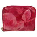 LOUIS VUITTON Vernis Ikat Flower Zippy Coin Purse Rose Andian M90030 Auth 165824-13