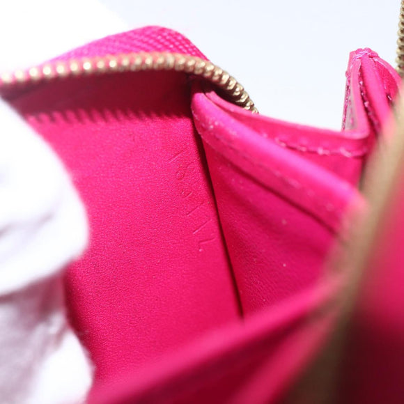 LOUIS VUITTON Vernis Ikat Flower Zippy Coin Purse Rose Andian M90030 Auth 165824