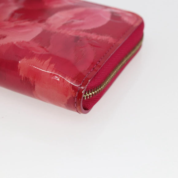 LOUIS VUITTON Vernis Ikat Flower Zippy Coin Purse Rose Andian M90030 Auth 165824