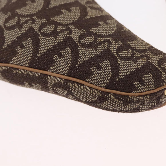 Christian Dior Trotter Canvas Saddle Coin Purse Beige Auth 165825