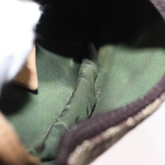 Christian Dior Trotter Canvas Saddle Coin Purse Beige Auth 165825