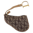 Christian Dior Trotter Canvas Saddle Coin Purse Beige Auth 165825-2
