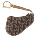 Christian Dior Trotter Canvas Saddle Coin Purse Beige Auth 165825-3