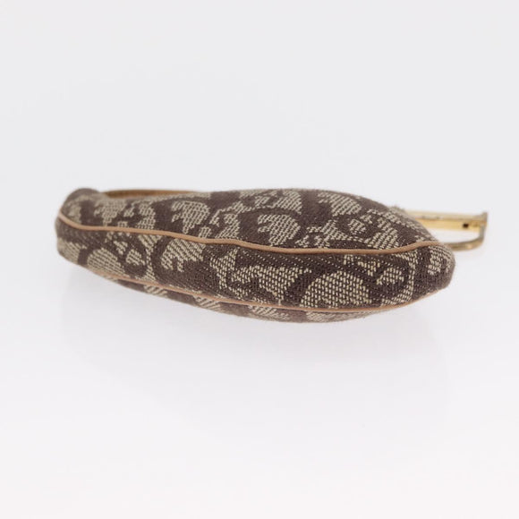 Christian Dior Trotter Canvas Saddle Coin Purse Beige Auth 165825