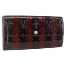 LOUIS VUITTON Monogram Vernis Rayure Zippy Wallet Amarante M91717 LV Auth 165826-1