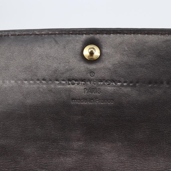 LOUIS VUITTON Monogram Vernis Rayure Zippy Wallet Amarante M91717 LV Auth 165826