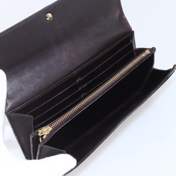 LOUIS VUITTON Monogram Vernis Rayure Zippy Wallet Amarante M91717 LV Auth 165826