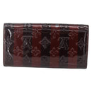 LOUIS VUITTON Monogram Vernis Rayure Zippy Wallet Amarante M91717 LV Auth 165826-3