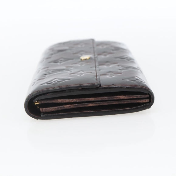 LOUIS VUITTON Monogram Vernis Rayure Zippy Wallet Amarante M91717 LV Auth 165826