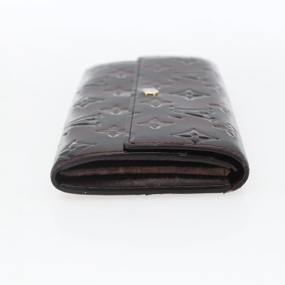 LOUIS VUITTON Monogram Vernis Rayure Zippy Wallet Amarante M91717 LV Auth 165826