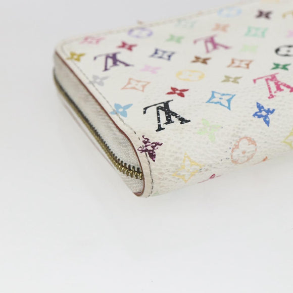 LOUIS VUITTON Monogram Multicolor Zippy Portemonnee Wit M93741 Auth 165828