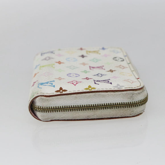 LOUIS VUITTON Monogram Multicolor Zippy Portemonnee Wit M93741 Auth 165828