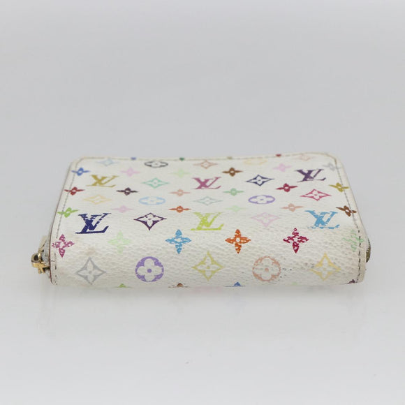 LOUIS VUITTON Monogram Multicolor Zippy Portemonnee Wit M93741 Auth 165828