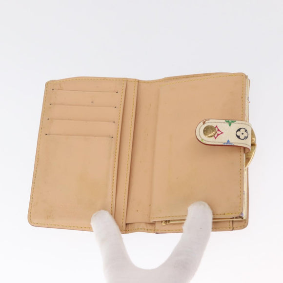 LOUIS VUITTON Multicolor Portefeuille Viennois Wallet White M92987 Auth 165833