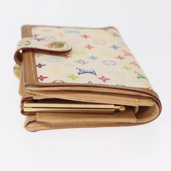 LOUIS VUITTON Multicolor Portefeuille Viennois Wallet White M92987 Auth 165833