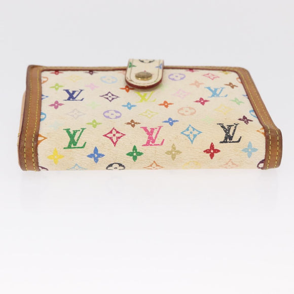 LOUIS VUITTON Multicolor Portefeuille Viennois Wallet White M92987 Auth 165833