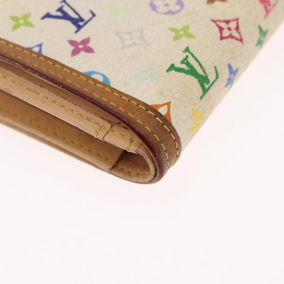 LOUIS VUITTON Multicolor Portefeuille Viennois Wallet White M92987 Auth 165833