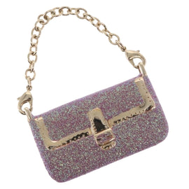 FENDI Mamma Baguette Key Holder metal Pink Auth 165835V